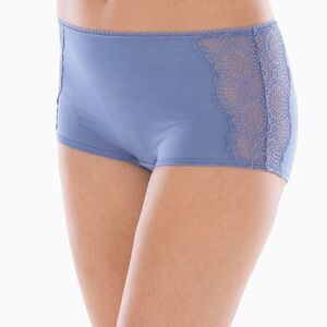 NWT Soma Embraceable Lace Geo Boy Short In Posh Party Mini Black